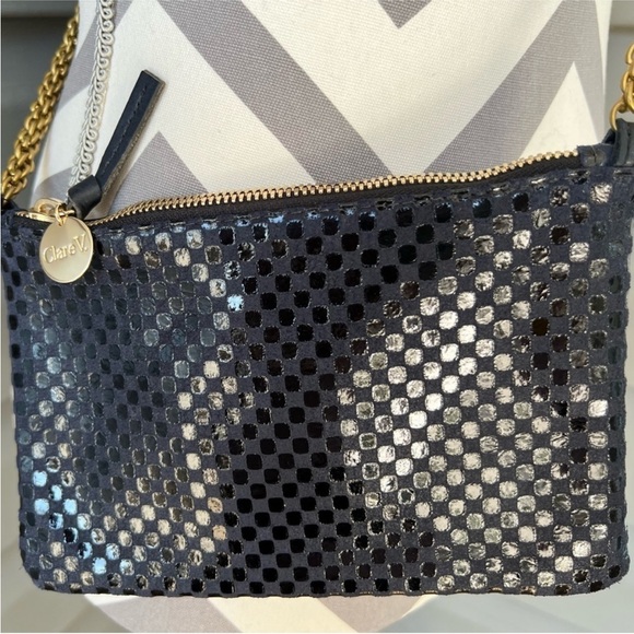 Clare V. Ali's Mini HandBag Navy Suede - Picture 13 of 13